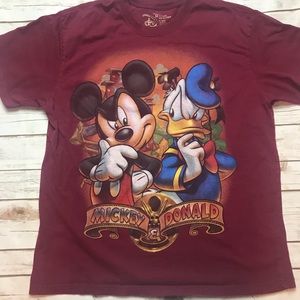 Disney Mickey and Donald Red Tee Shirt